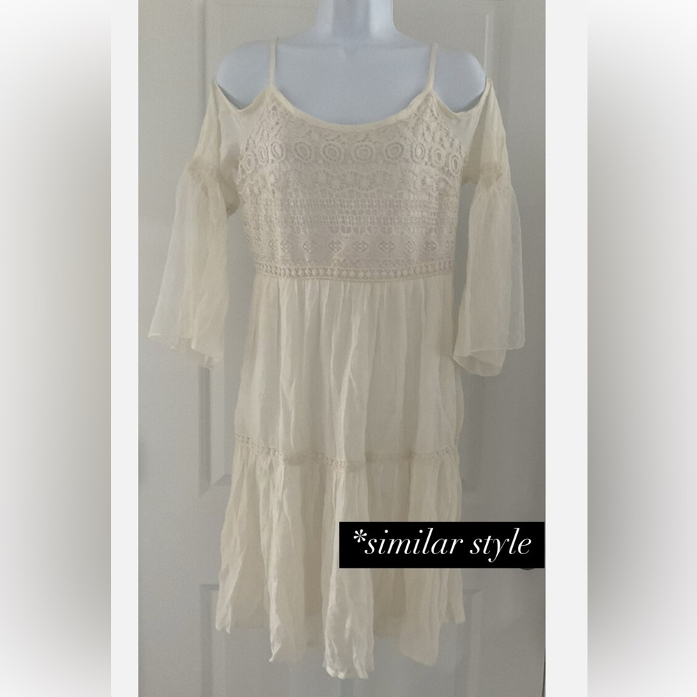 JESSICA TAYLOR Elegant crochet Off-Shoulder Dress medium